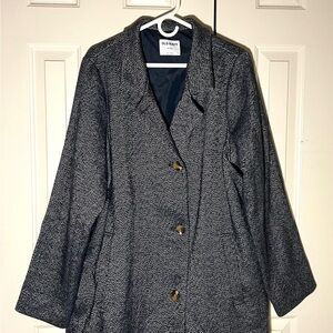 Old Navy Women's Navy Blue Herringbone  Coat